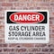 Signmission Gas Cylinder Storage Area Keep All Cylinders Danger Sign, Plastic, 14in W x 10in L, 2PK OS-2PACK-DS-P-1014-L-2055 - alternate 6